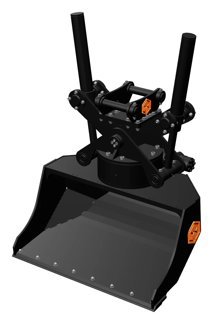 Concha rotativa inclinável para escavadeira e mini escavadeira MK Engenharia