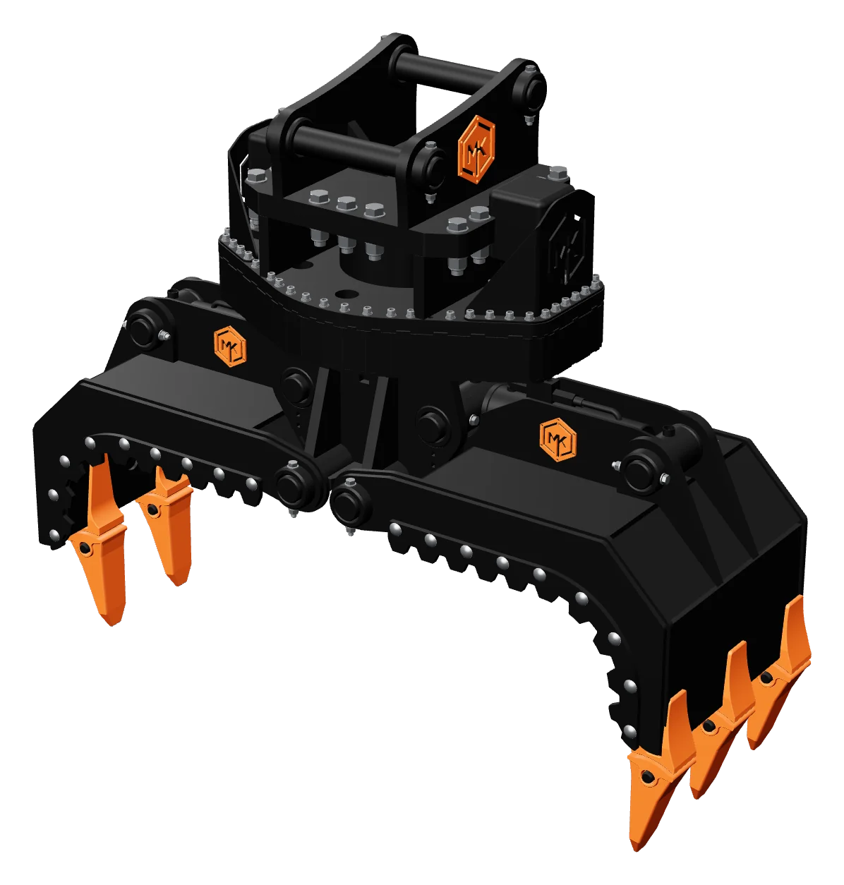 Garra rotativa para escavadeira e mini escavadeira MK Engenharia